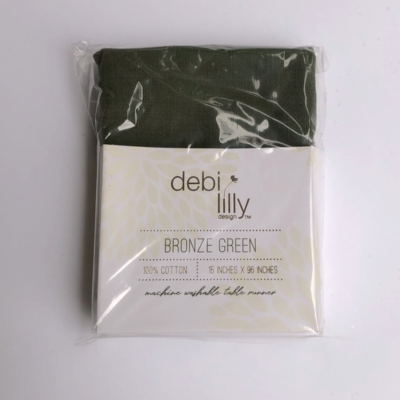 Debi Lilly Harvest Table Runner 15x96” Bronze Green New Fall Thanksgiving - Picture 1 of 14